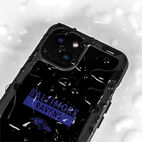 NFL Baltimore Ravens Black Performance Series iPhone 15 Waterproof Case